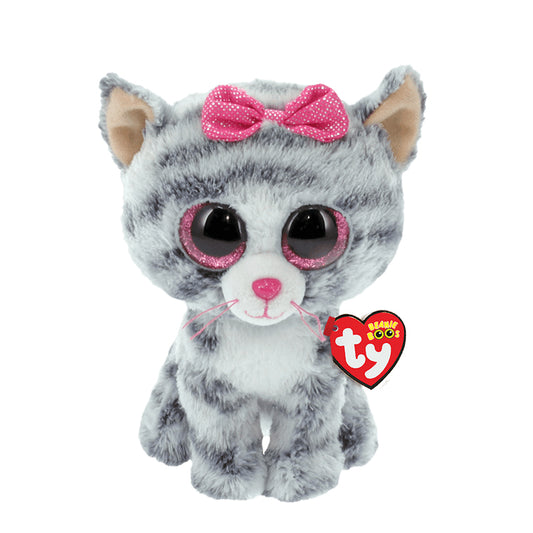 Peluche chat gris avec les grands yeux