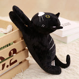 Peluche chat noir avec rayures blanches