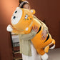 Peluche chat tigré aux yeux bleus
