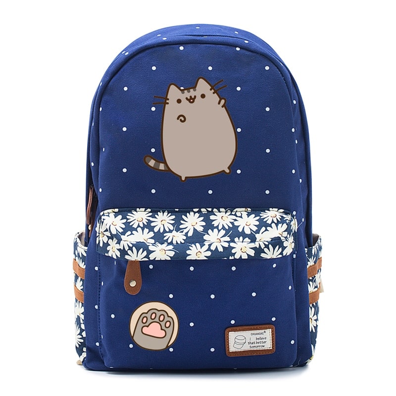 Sac à Dos École Chat Bleu Marine