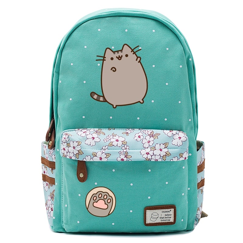 Sac à Dos École Chat Vert