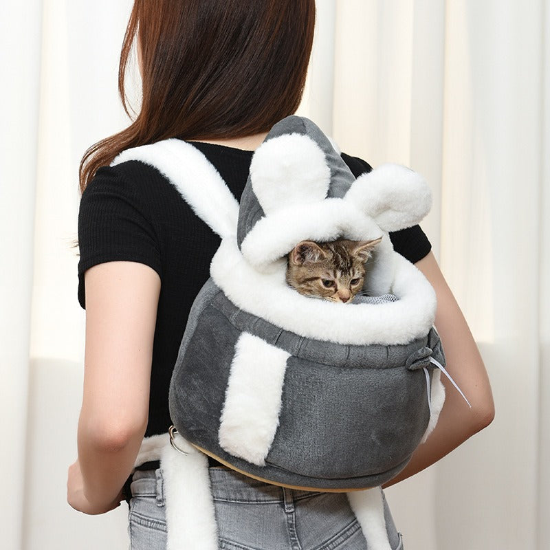 Sac à dos de transport pour chat fluffy bunny