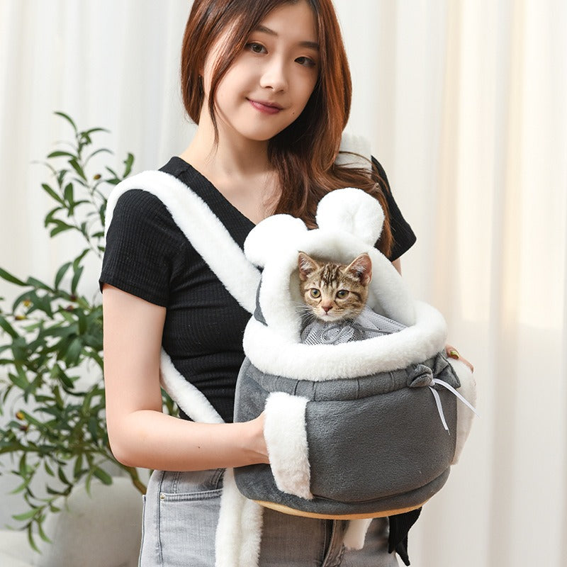 Sac à dos de transport pour chat fluffy bunny