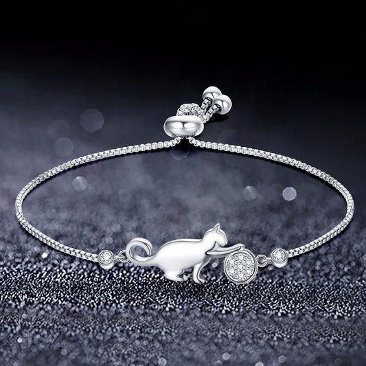 Bracelet chat pelote de crystal