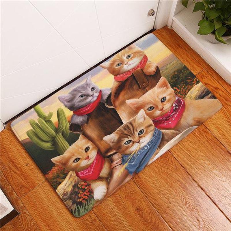 Tapis de Sol Chat Réaliste Cowboys