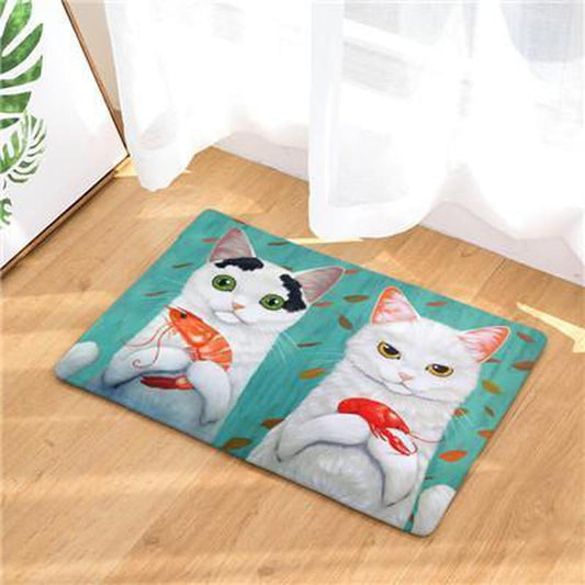 Tapis de Sol Motif Chat Crevettes