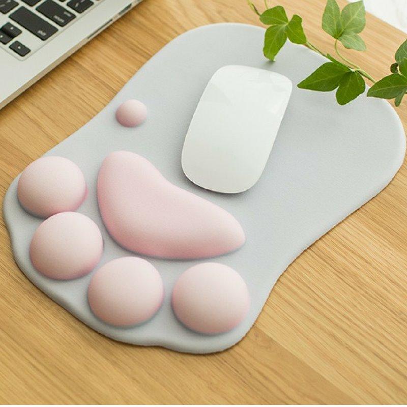 Tapis de Souris Patte de Chat Gris & Rose