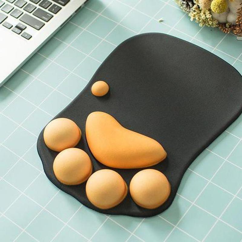 Tapis de Souris Patte de Chat Noir & Orange