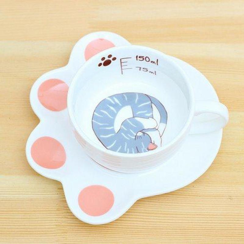 Tasse Chat Porcelaine Chat Gris