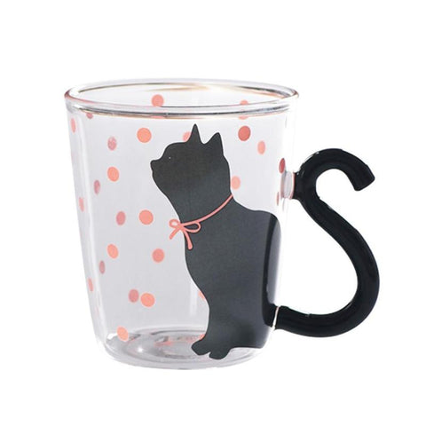 Tasse Chat Silhouette Pois Rouge