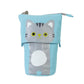 Trousse Chat Kawaii Gris & Bleu